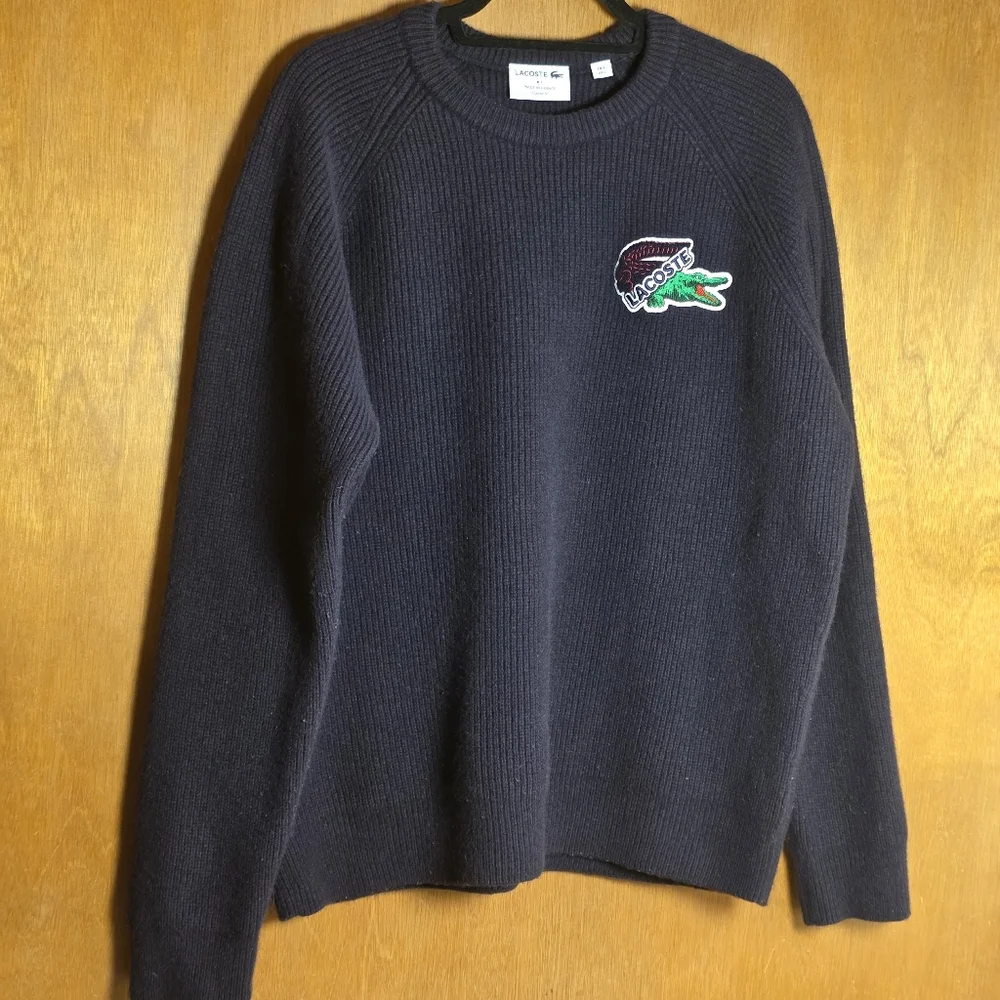 MADE IN FRANCE LACOSTE CROCODILE SWEATER 100% WOOL